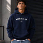 Muhammad Ali name-print hoodie - navy