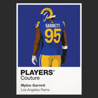Myles Garrett Los Angeles Rams black Icon Frame artwork detail