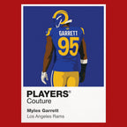 Myles Garrett Los Angeles Rams red Icon Frame artwork detail