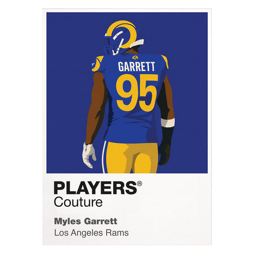 Myles Garrett Los Angeles Rams white Icon Frame artwork detail