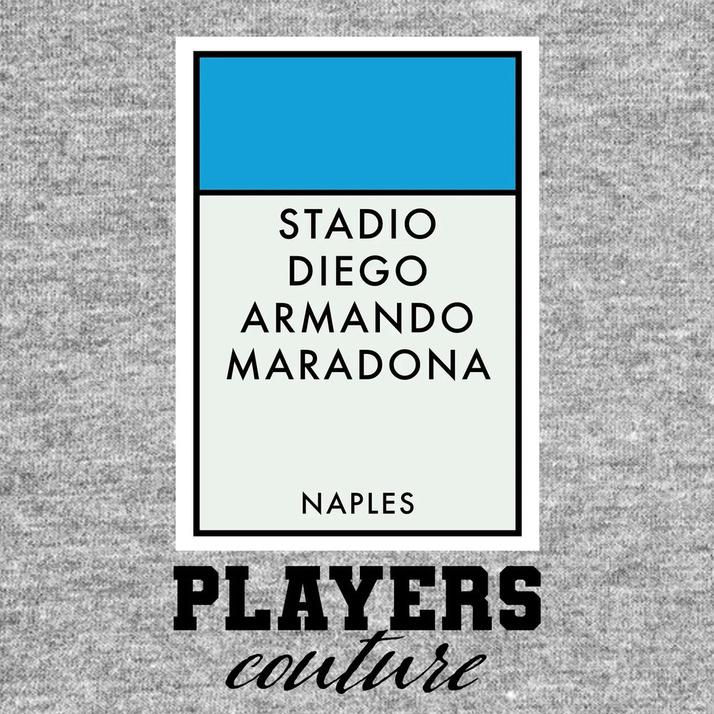 Napoli hoodie – grey men's hoodie with black Napoli letters and Players Couture logo on the chest