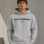 Natalie Geisenberger name-print hoodie - grey