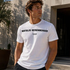 Natalie Geisenberger Men's T-Shirt — lifestyle photo, White t-shirt