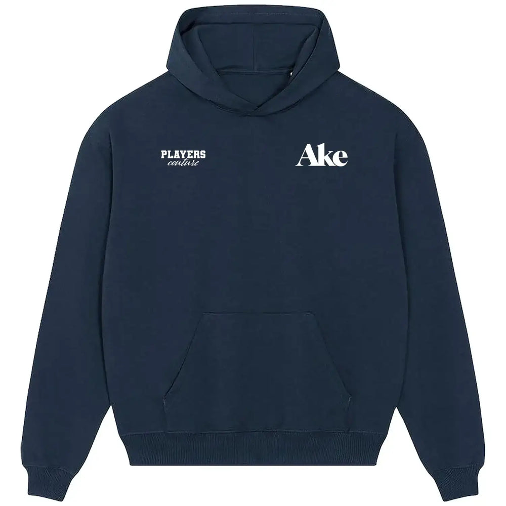 Nathan Ake Logo Players Couture Men's Casual Hoodie - Navy / S | Bournemouth, Chelsea, England, Fashion Collection, Football, Hoodies, Manchester City, Men's, Reading, Volume 1, Watford