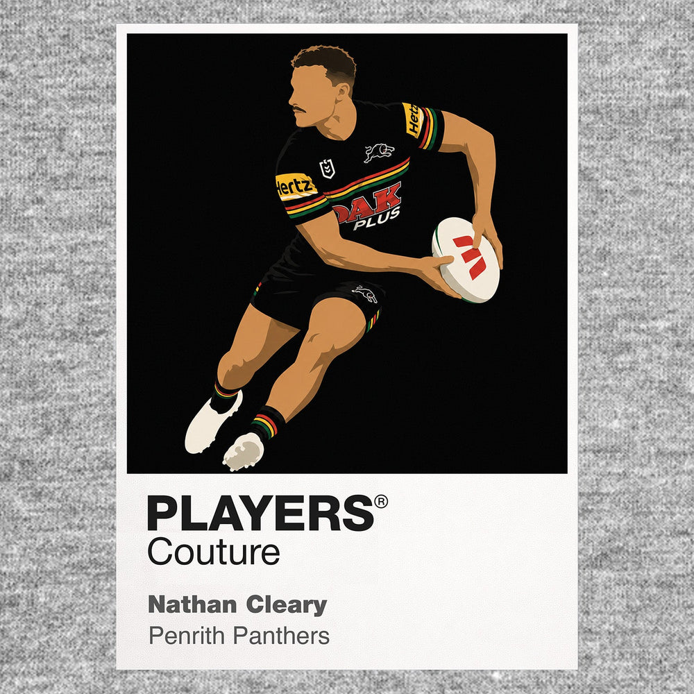Nathan Cleary Penrith Panthers rugby league T-shirt grey