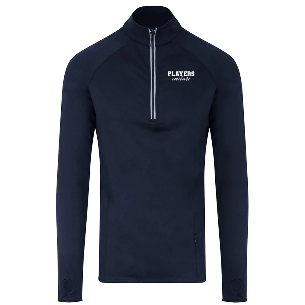 Essentials Collection Players Couture Men's Active Stretch Half Zip Navy Top