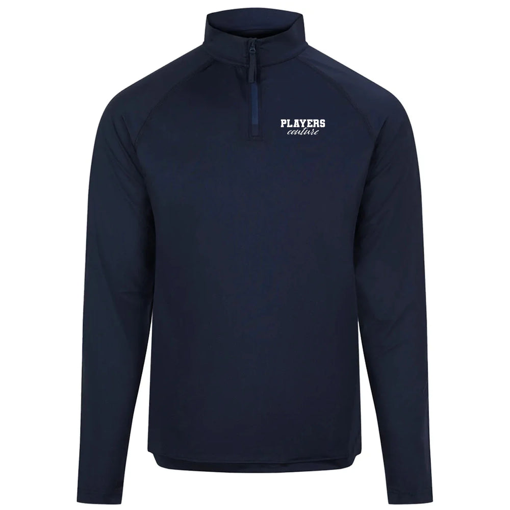 Essentials Collection Players Couture Men's Active Lightweight Stretch Quarter Zip Navy Top