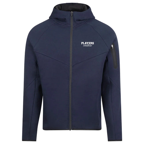 Essentials Collection hoodie – navy men's hoodie with white Essentials Collection letters and Players Couture logo on the