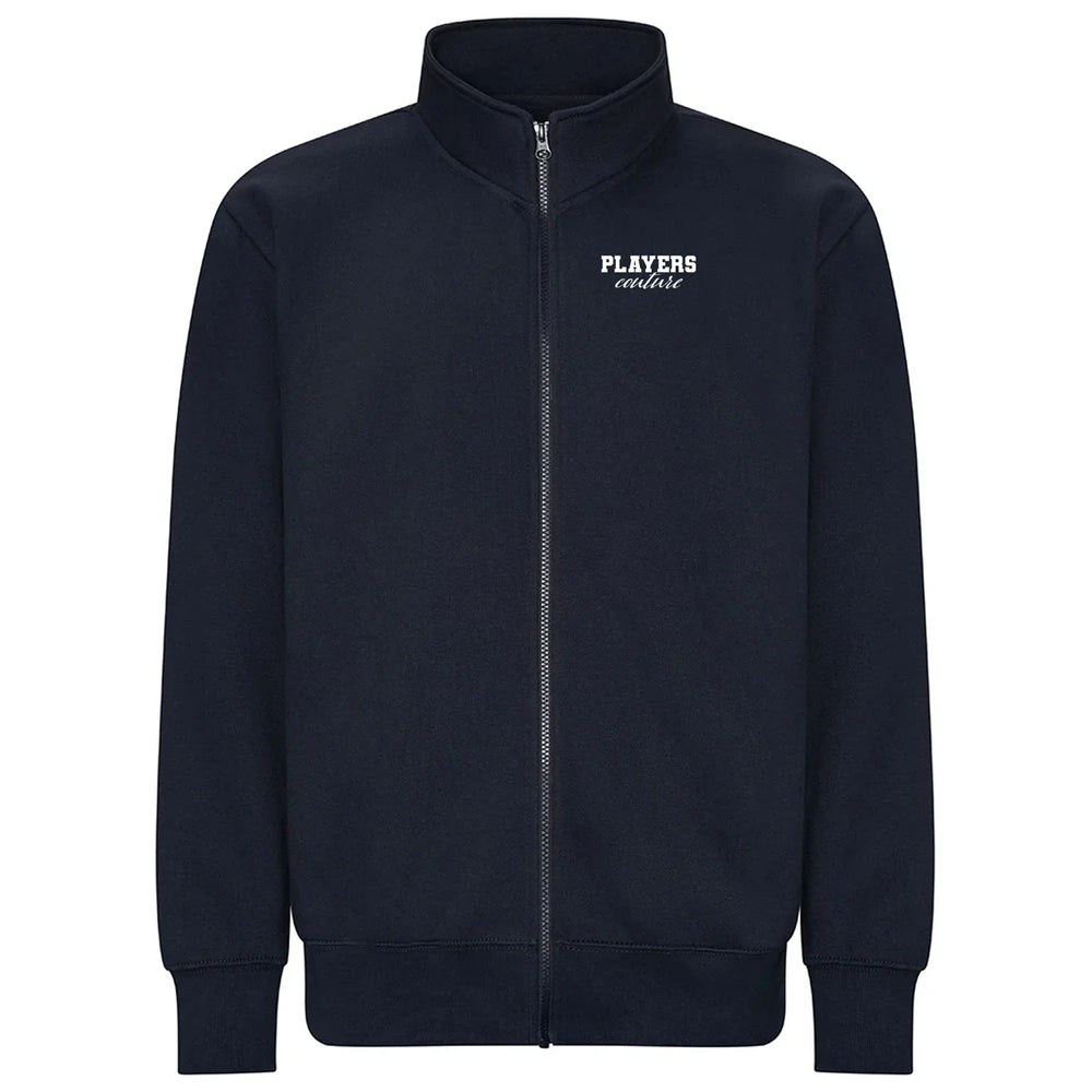 Essentials Collection hoodie – navy men's hoodie with white Essentials Collection letters and Players Couture logo on the