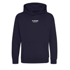 Essentials Collection hoodie – navy kids' hoodie with white Essentials Collection letters and Players Couture logo on the