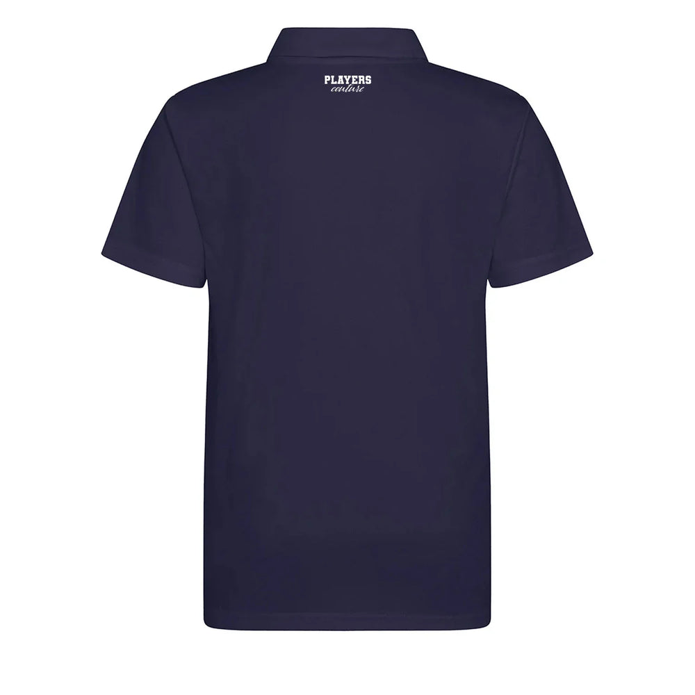 Essentials Collection hoodie – navy kids' hoodie with white Essentials Collection letters and Players Couture logo on the