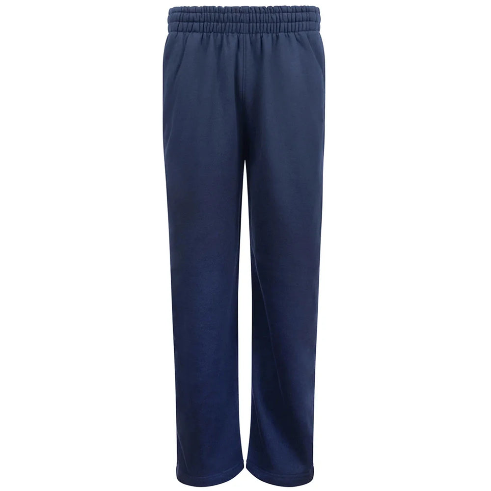 Essentials Collection Men's Premium Heavyweight Navy Joggers Back Logo – navy close-up detail shot of the Essentials