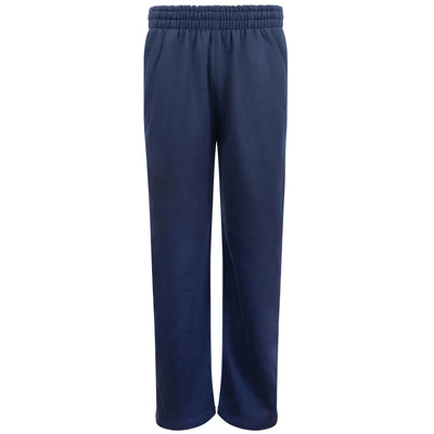 Essentials Collection Men's Premium Heavyweight Navy Joggers Back Logo – navy close-up detail shot of the Essentials