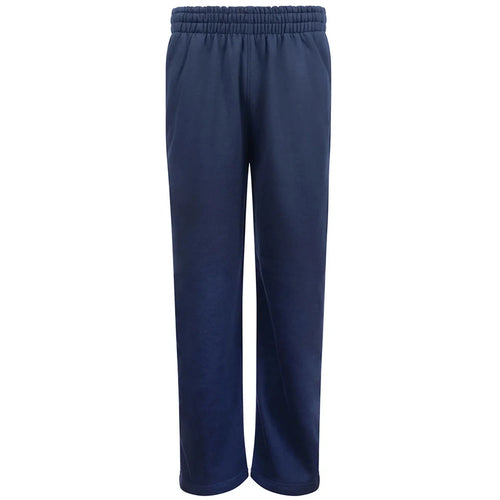 Essentials Collection Men's Premium Heavyweight Navy Joggers Back Logo – navy close-up detail shot of the Essentials