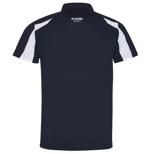 Essentials Collection Men's Cool Active Navy White Contrast Polo Shirt - Icon Design (View 2)