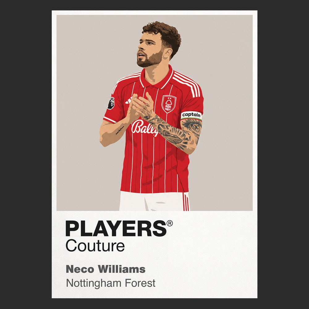 Neco Williams Nottingham Forest black Icon Frame artwork detail