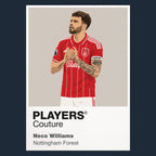 Neco Williams Nottingham Forest navy Icon Frame artwork detail