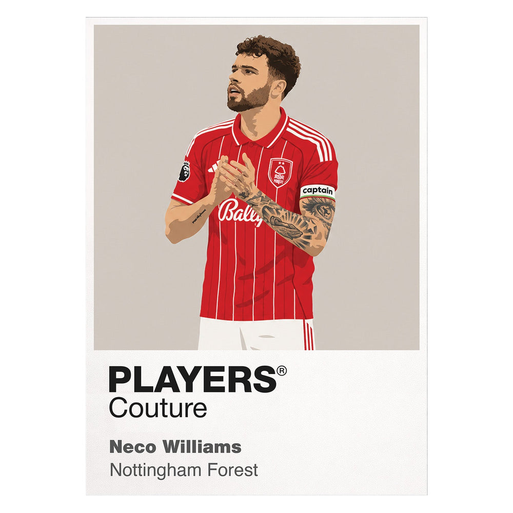 Neco Williams Nottingham Forest white Icon Frame artwork detail