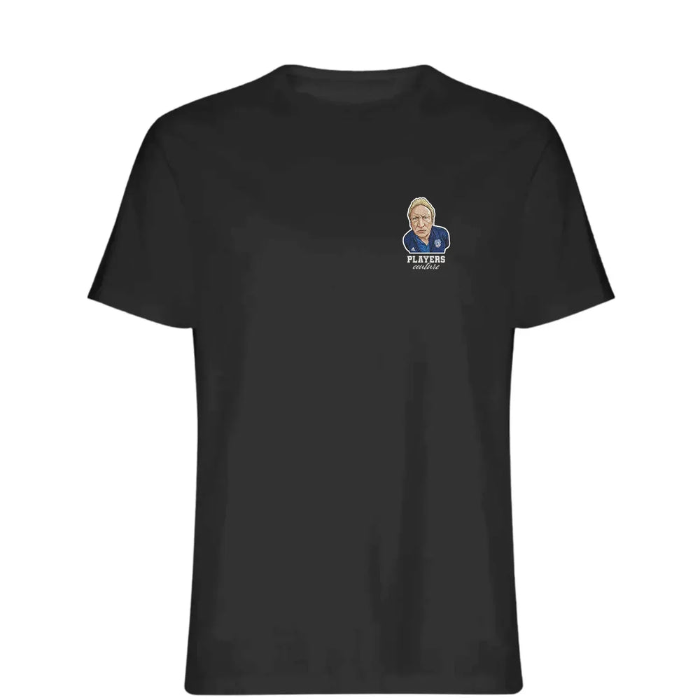 Neil Warnock t-shirt – black men's t-shirt featuring the Neil Warnock Players Couture logo