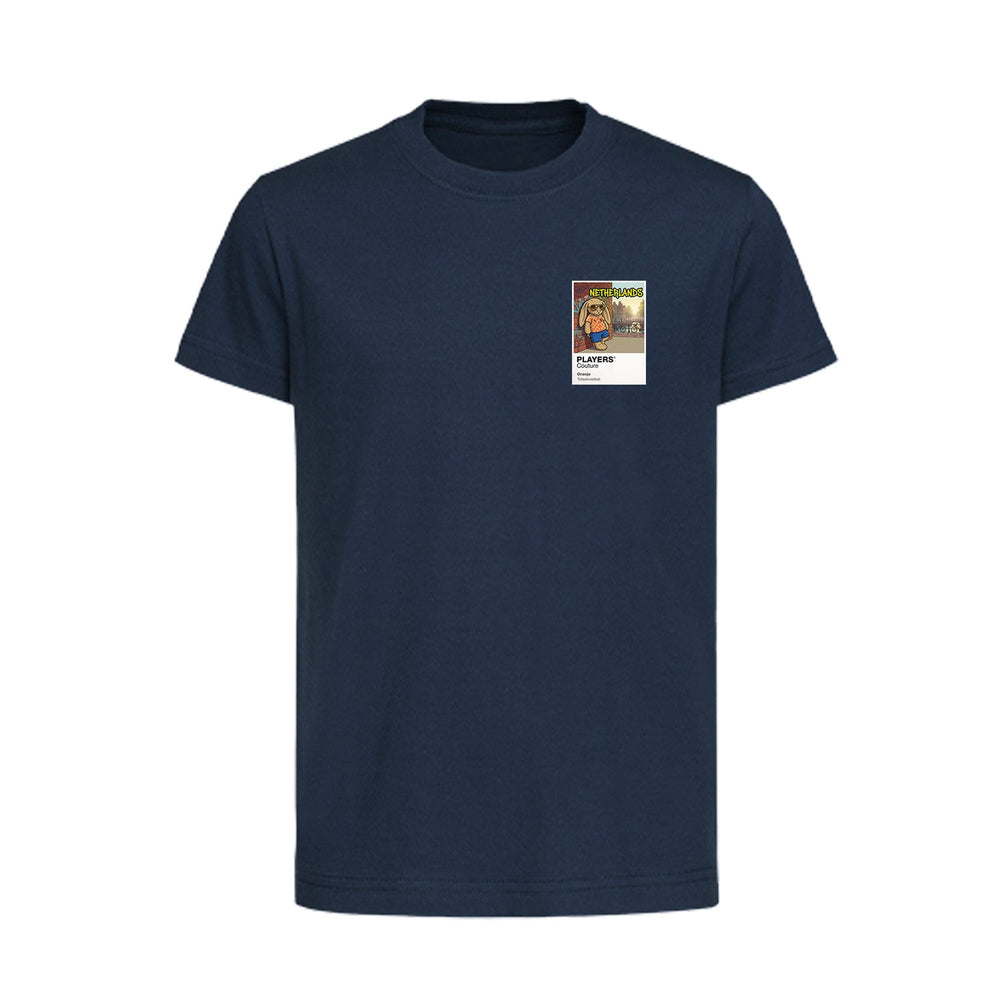 Netherlands Football Cool Bunny Kids T-Shirt – Netherlands football cool bunny kids t-shirt in Navy – Players Couture