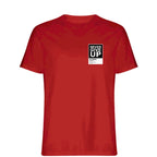 Mohamed Salah Never Give Up t-shirt – red men's t-shirt featuring the Mohamed Salah Never Give Up Players Couture logo