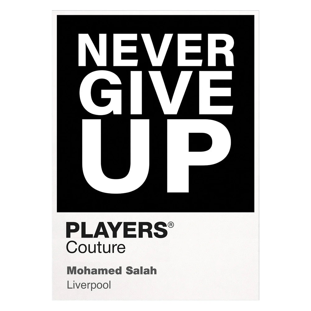 Mohamed Salah Never Give Up Shirt Frame Men's Hoodie – white close-up detail shot of the Mohamed Salah Never Give Up Players