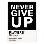 Mohamed Salah Never Give Up Shirt Frame Men's Hoodie – white close-up detail shot of the Mohamed Salah Never Give Up Players
