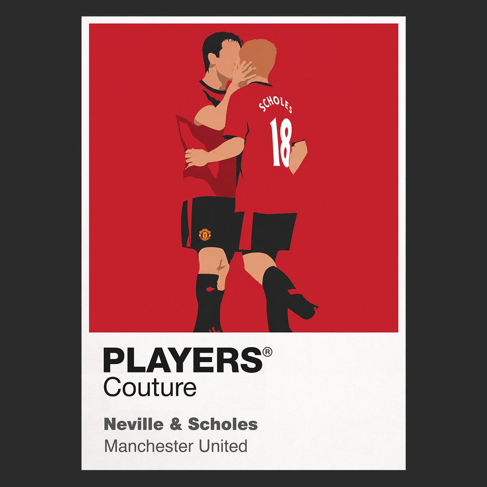 Neville and Scholes Manchester United black Icon Frame artwork detail