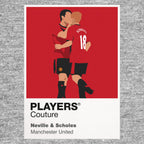 Neville and Scholes Manchester United grey Icon Frame artwork detail