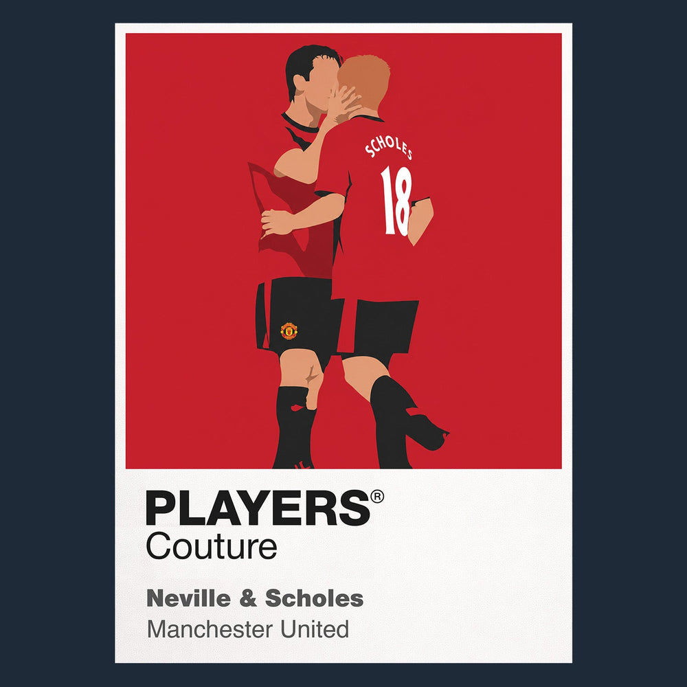 Neville and Scholes Manchester United navy Icon Frame artwork detail