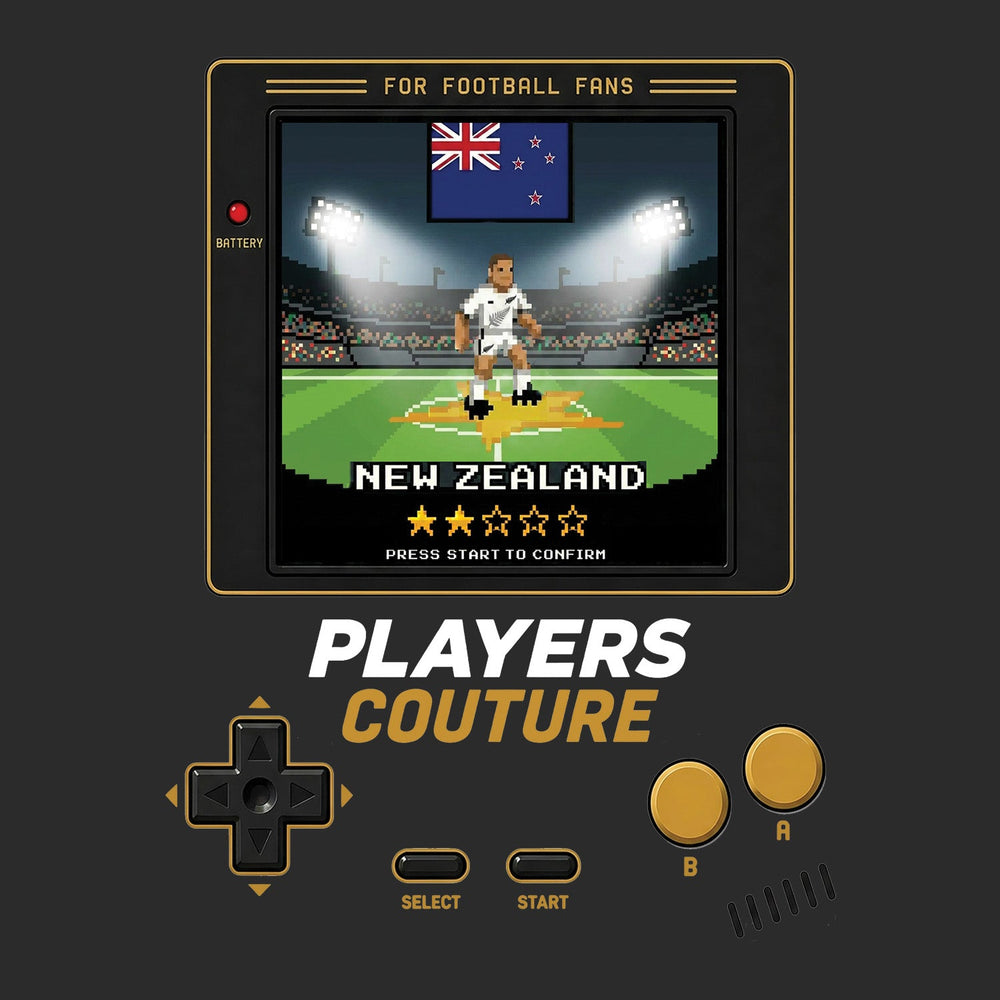 New Zealand World Cup 8-Bit Men's Hoodie retro gaming football design by Players Couture