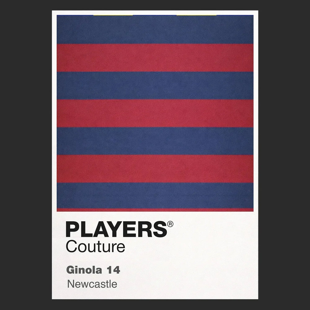 Newcastle Away Classic Football Shirt Colours Frame Men's T-Shirt – black close-up detail shot of the Newcastle Away Players