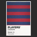 Newcastle Away Classic Football Shirt Colours Frame Men's T-Shirt – black close-up detail shot of the Newcastle Away Players