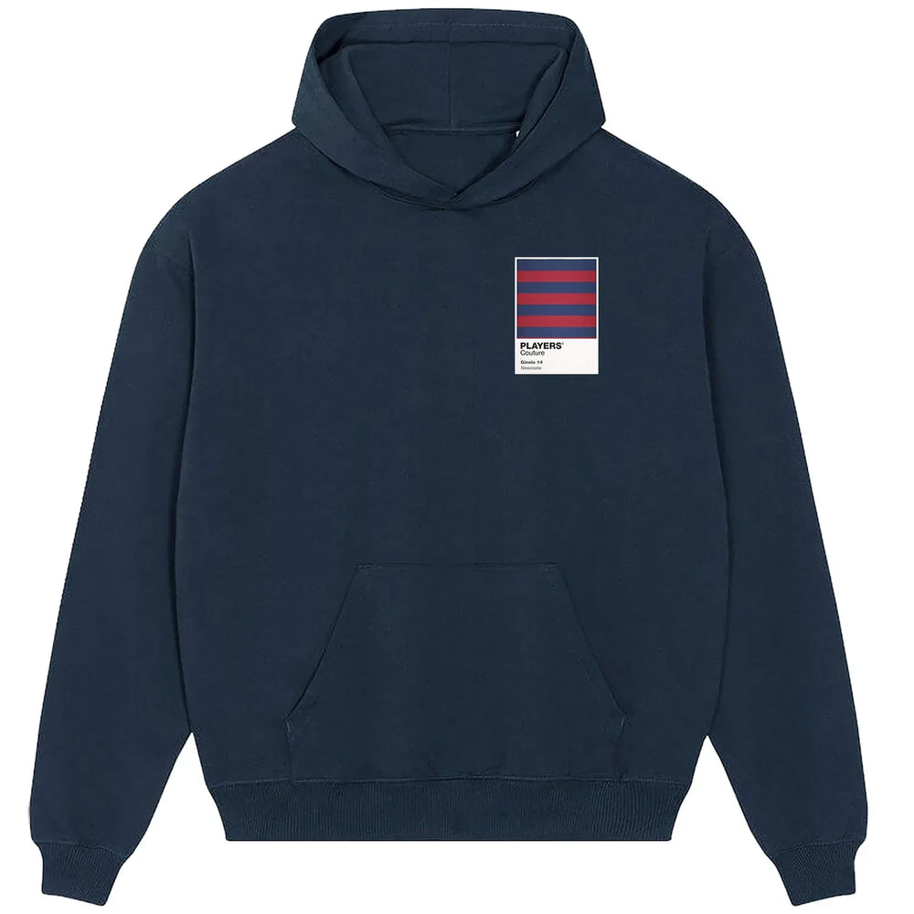 Newcastle Away hoodie – navy men's hoodie featuring the Newcastle Away Players Couture logo