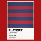 Newcastle Away Classic Football Shirt Colours Frame Men's T-Shirt – red close-up detail shot of the Newcastle Away Players