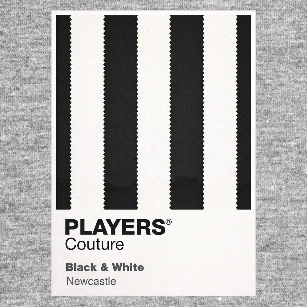 Newcastle Home Classic Football Shirt Colours Frame Men's T-Shirt – grey close-up detail shot of the Newcastle Home Players
