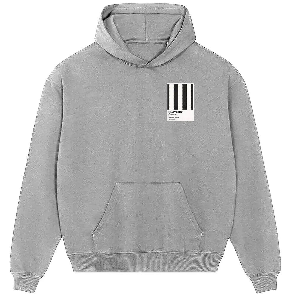Newcastle Black & White hoodie – grey men's hoodie featuring the Newcastle Black & White Players Couture logo