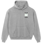 Newcastle United Monopoly Card hoodie – close-up of white Newcastle United Monopoly Card lettering and Players Couture logo
