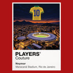 Neymar Brazil number 10 Icons in Lights Frame artwork in red