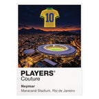 Neymar Brazil number 10 Icons in Lights Frame artwork in white