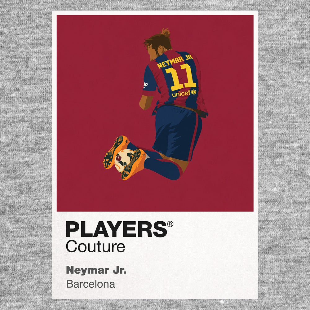 Neymar Jr Barcelona Icon Frame Kids T-Shirt — Gray Artwork