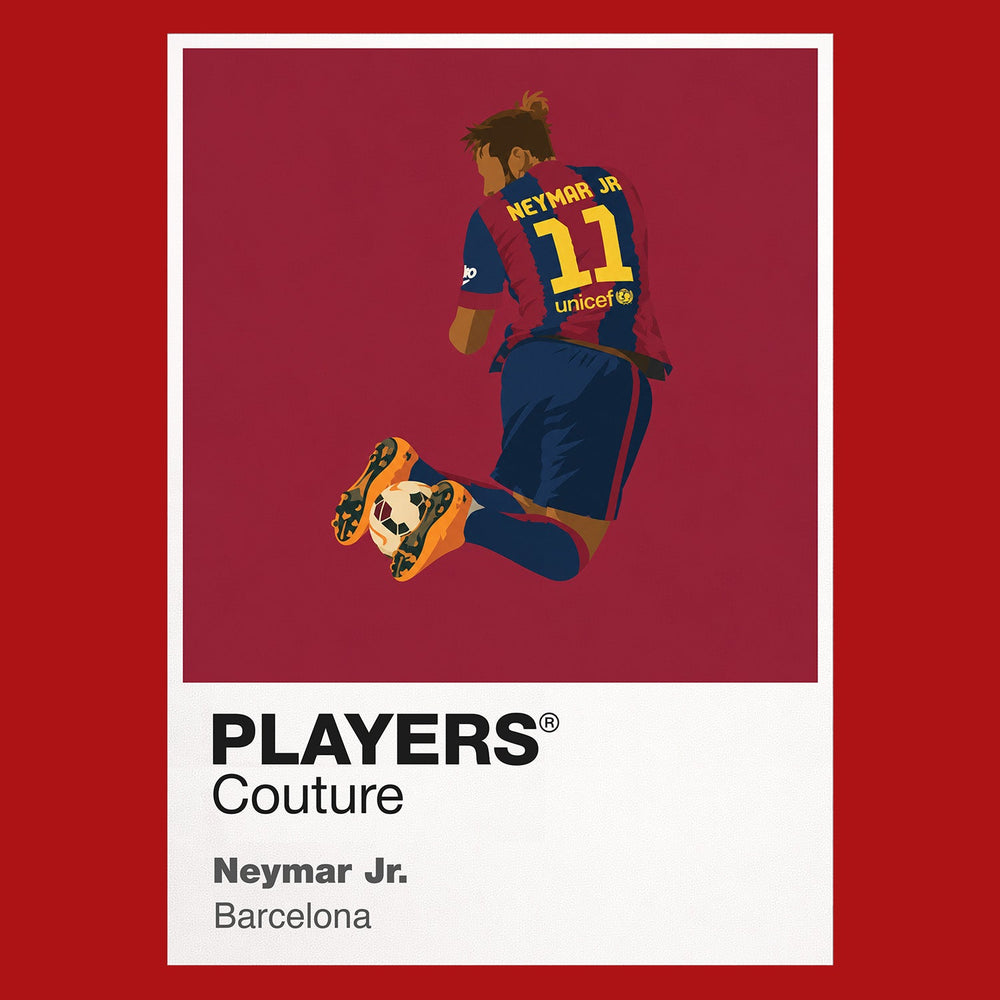 Neymar Jr Barcelona Icon Frame Kids T-Shirt — Red Artwork