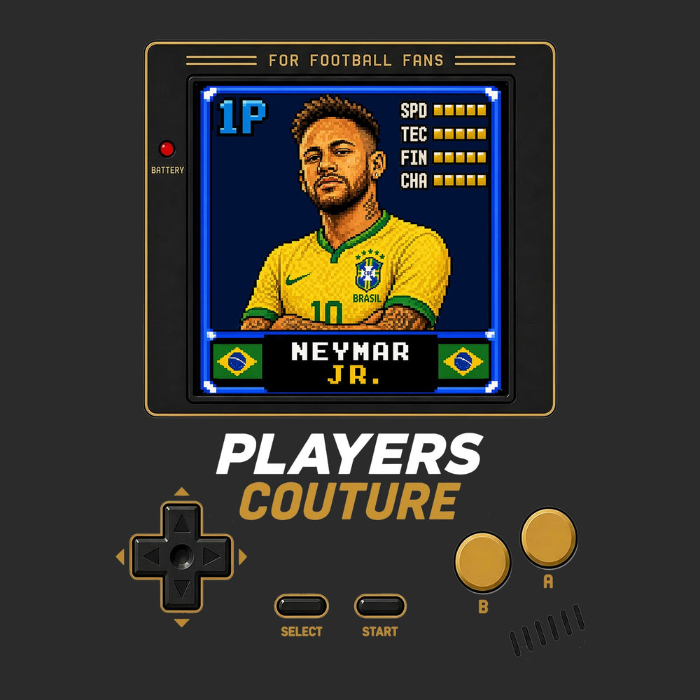 Neymar Jr 1P 8-Bit t-shirt retro gaming design by Players Couture