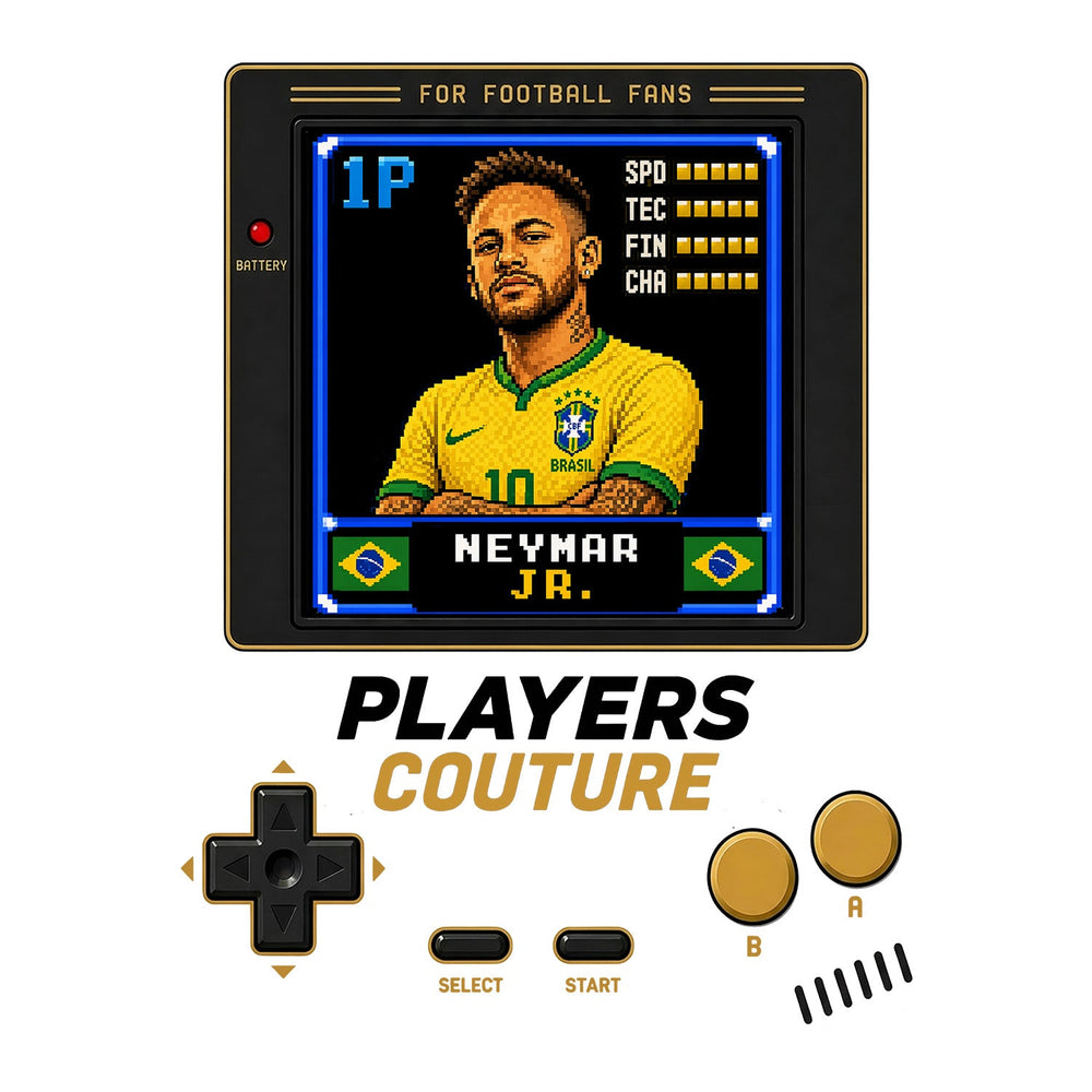 Neymar Jr 1P 8-Bit t-shirt retro gaming design by Players Couture