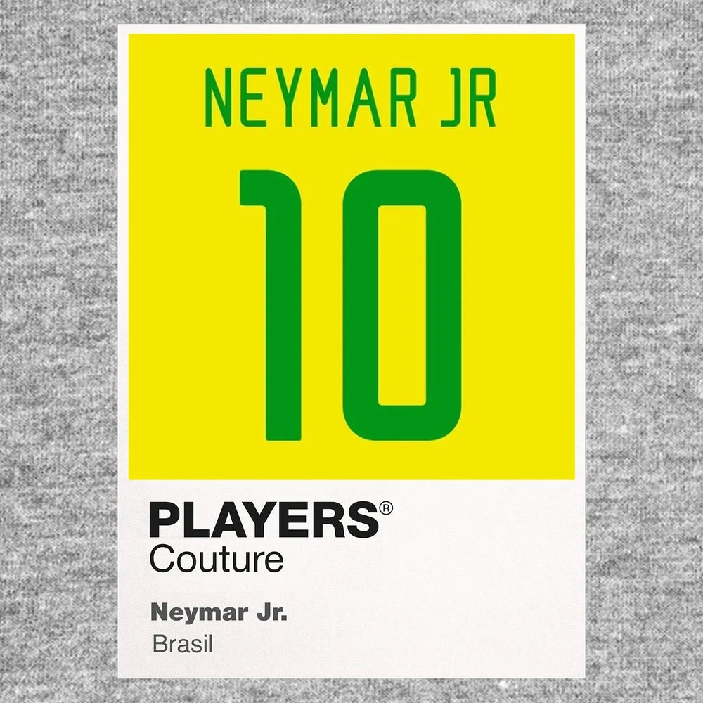Neymar Jr. 10 Football Shirt Frame Men's Hoodie – grey close-up detail shot of the Neymar Jr. 10 Football Players Couture