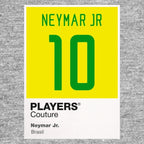 Neymar Jr. 10 Football Shirt Frame Men's Hoodie – grey close-up detail shot of the Neymar Jr. 10 Football Players Couture