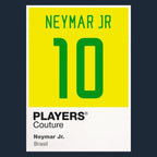 Neymar Jr. 10 Football Shirt Frame Men's Hoodie – navy close-up detail shot of the Neymar Jr. 10 Football Players Couture