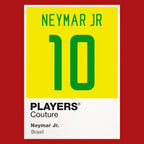 Neymar Jr. 10 Football Shirt Frame Men's Hoodie – red close-up detail shot of the Neymar Jr. 10 Football Players Couture