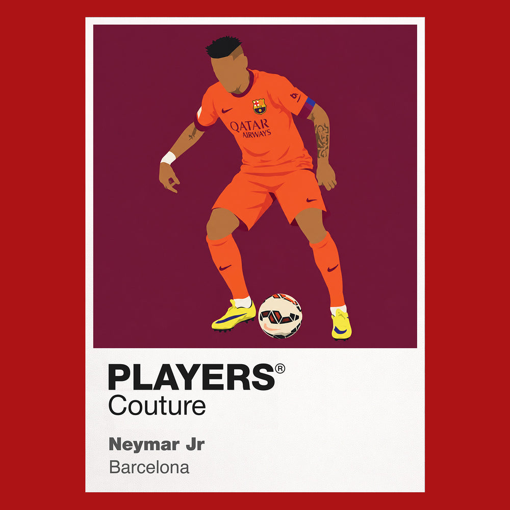 Neymar Jr Barcelona Orange Away Icon Frame Men's T-Shirt