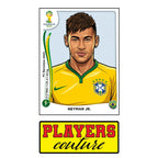 Neymar Jr World Cup Sticker Men's T-Shirt – close-up detail shot of the Neymar Jr World Cup Players Couture logo design